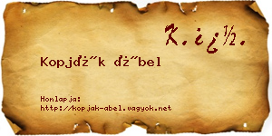 Kopják Ábel névjegykártya